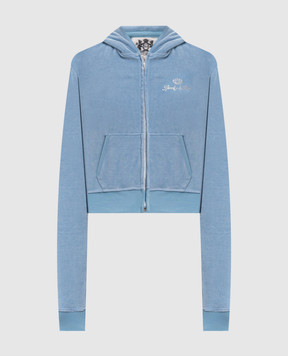 Sporty & Rich Juicy blue velour sports jacket CA046716689BL50