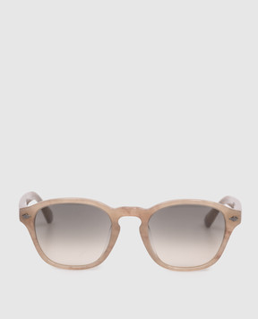 Brunello Cucinelli Beige Intarsia Rays Sunglasses MOCPATTS02