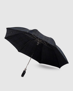 Pasotti Blue folding umbrella with checkered pattern OMITUO64SCELTIC8