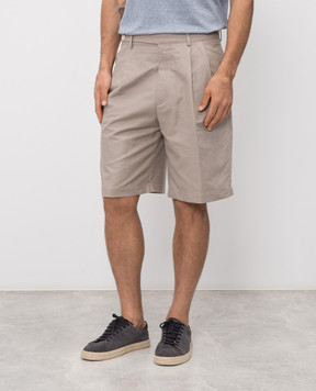 Brunello Cucinelli Beige linen shorts MH262G0620