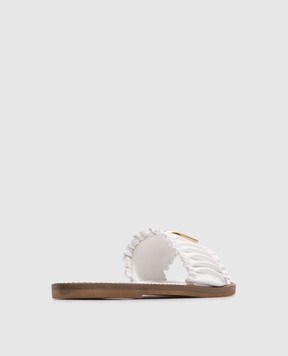 Dolce&Gabbana Children's white leather flip-flops D11373A18503738