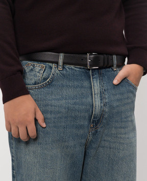 Orciani Dollaro black leather belt U08342DOL
