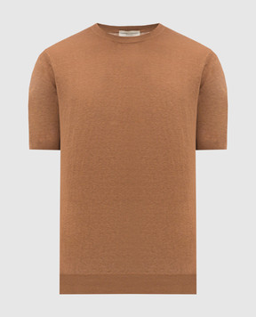 Cashmere&Whiskey Brown silk and linen T-shirt MU7632318520R