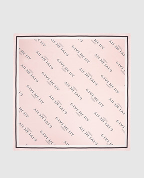 Givenchy Pink Shadow silk scarf with logo 710009495005