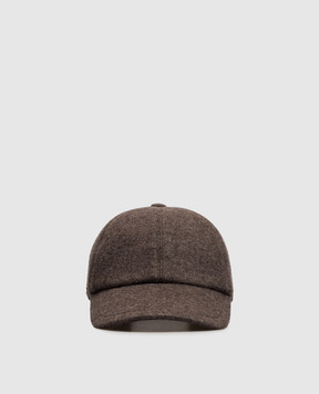Enrico Mandelli Brown cashmere cap CAP4015428