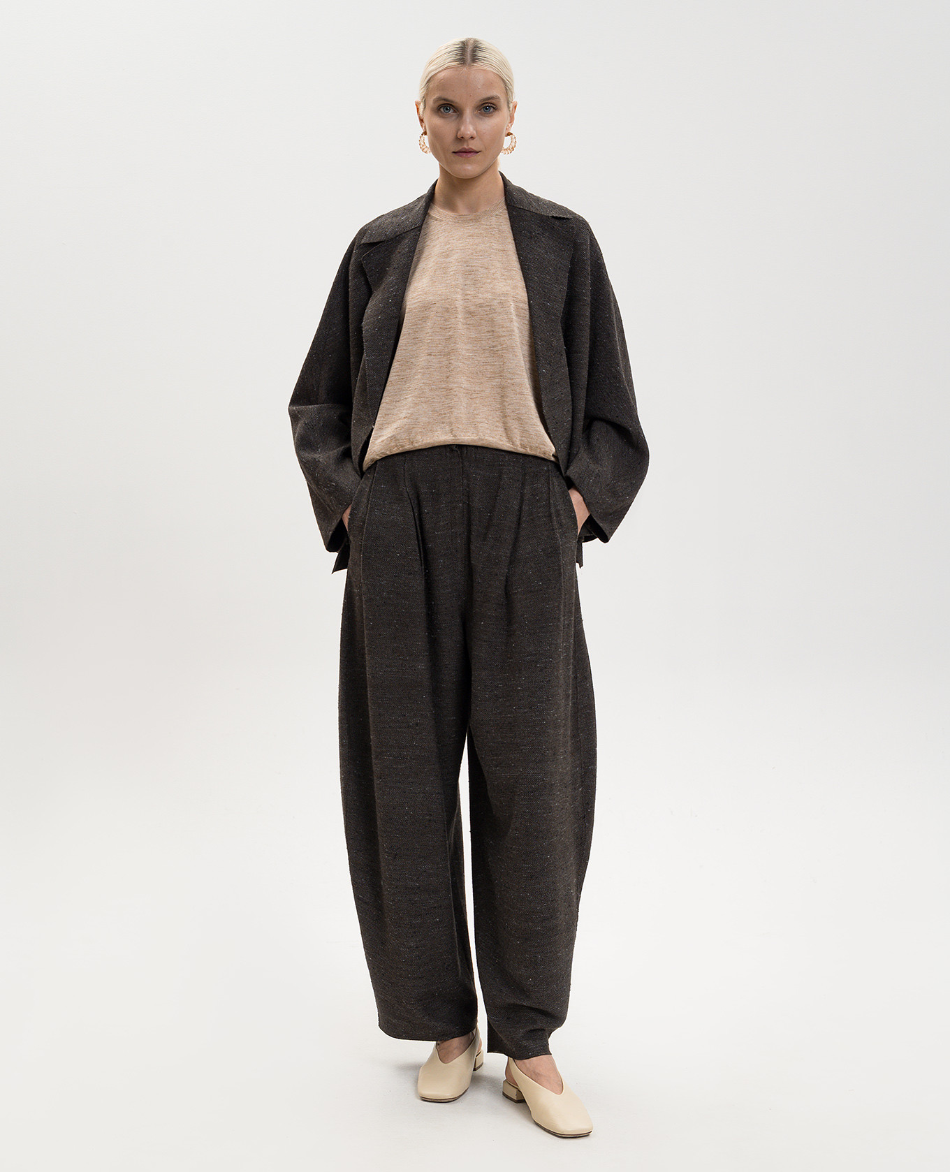 

Beige cashmere, silk and linen T-shirt BOBOUTIC