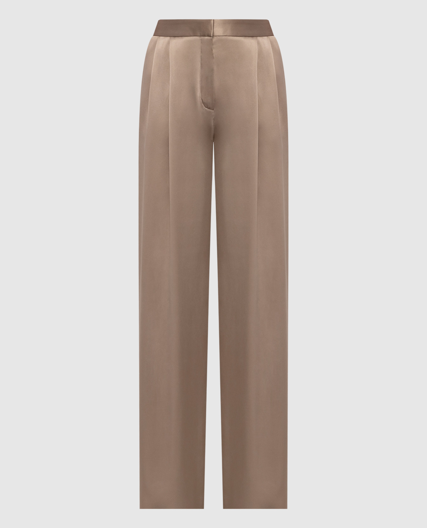 Beige zijden broek