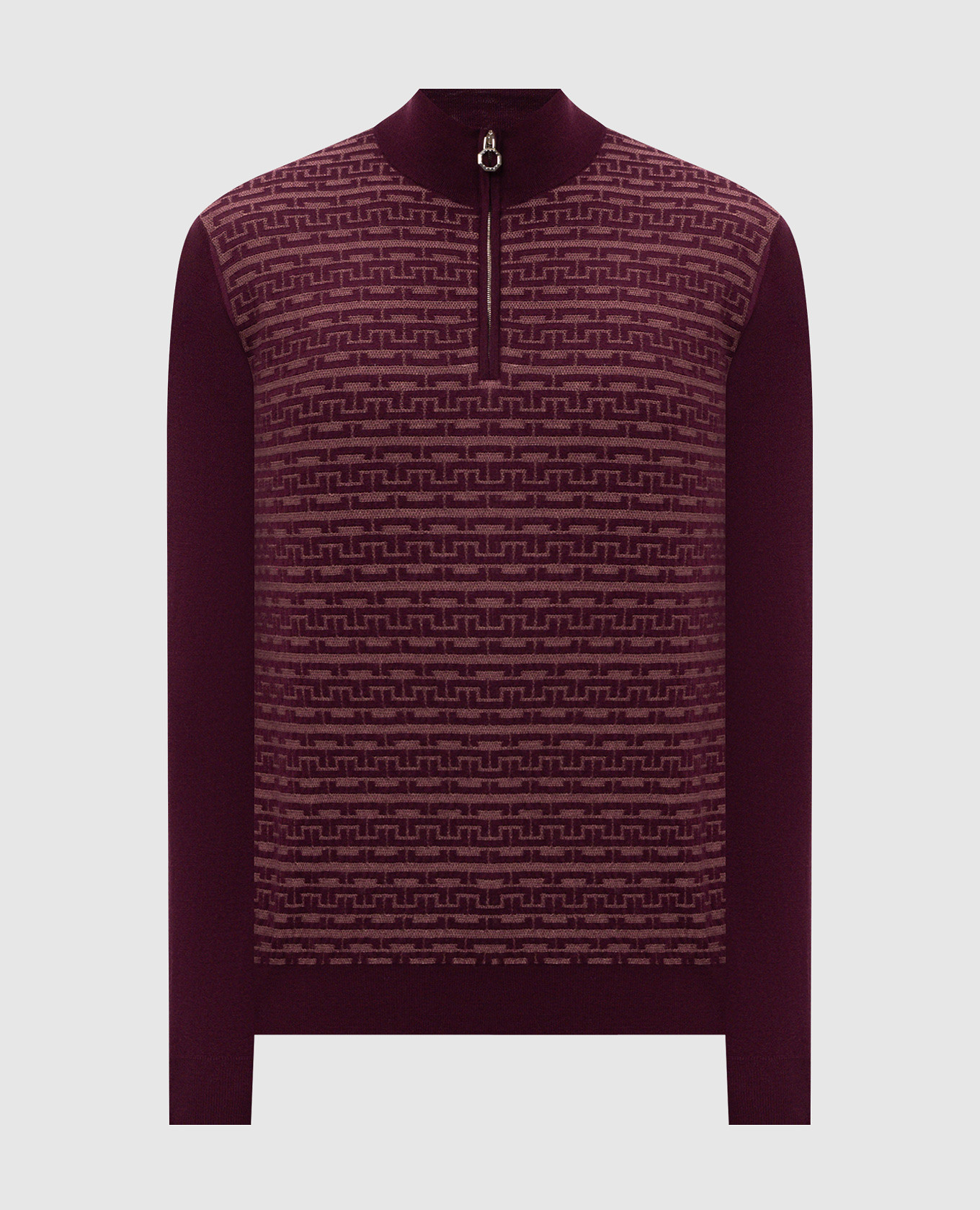 Burgundy wool, cashmere and silk polo