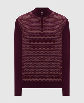 Stefano Ricci Burgundy wool, cashmere and silk polo KE04007L01E26364