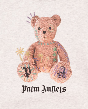 Palm Angels Children's gray insulated sweatshirt with branded print F6PAJGSW078