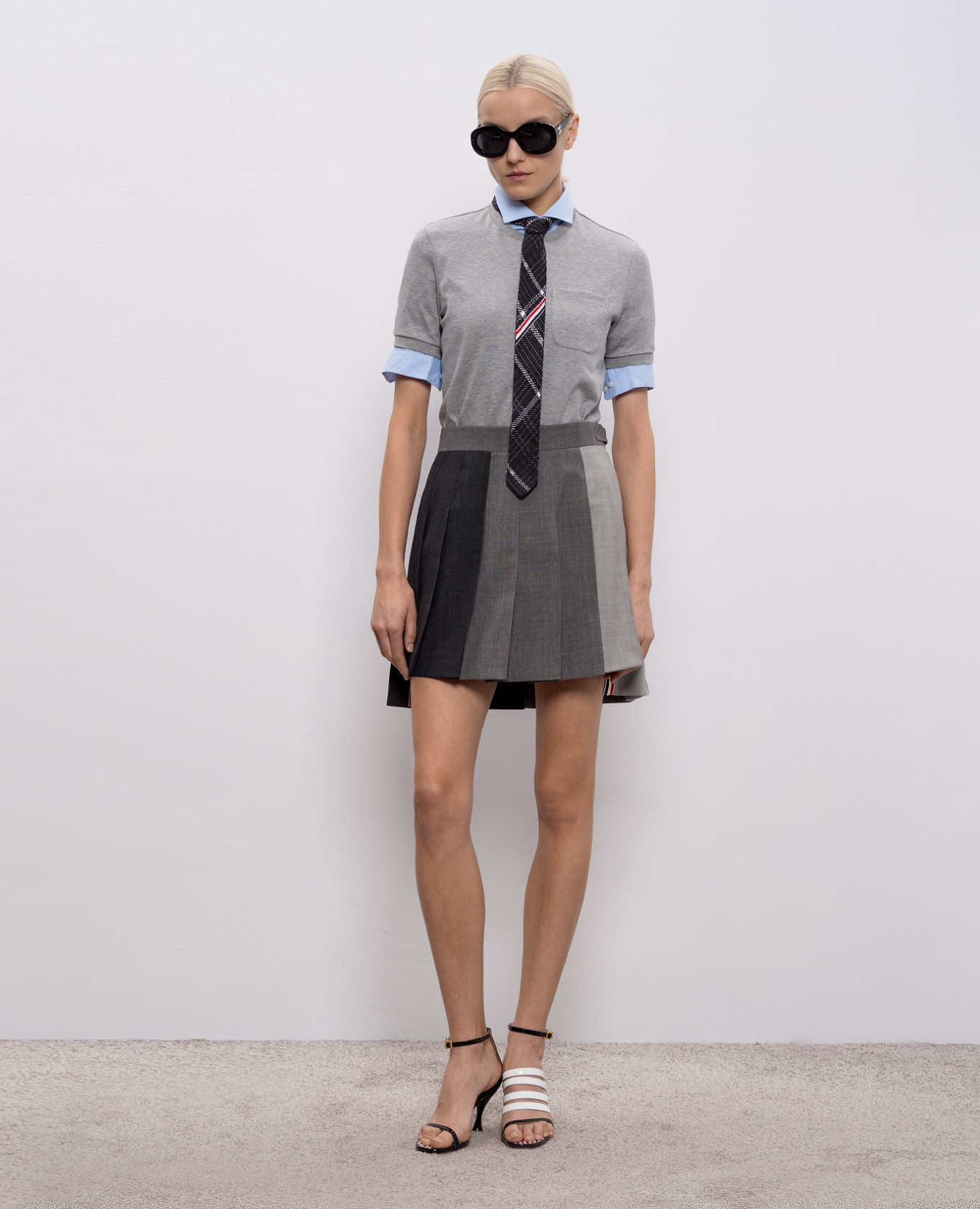 

Grey melange football shirt MILANO Thom Browne
