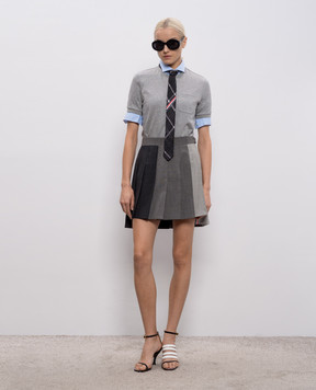 Thom Browne Grey melange football shirt MILANO FJS223AJ0055
