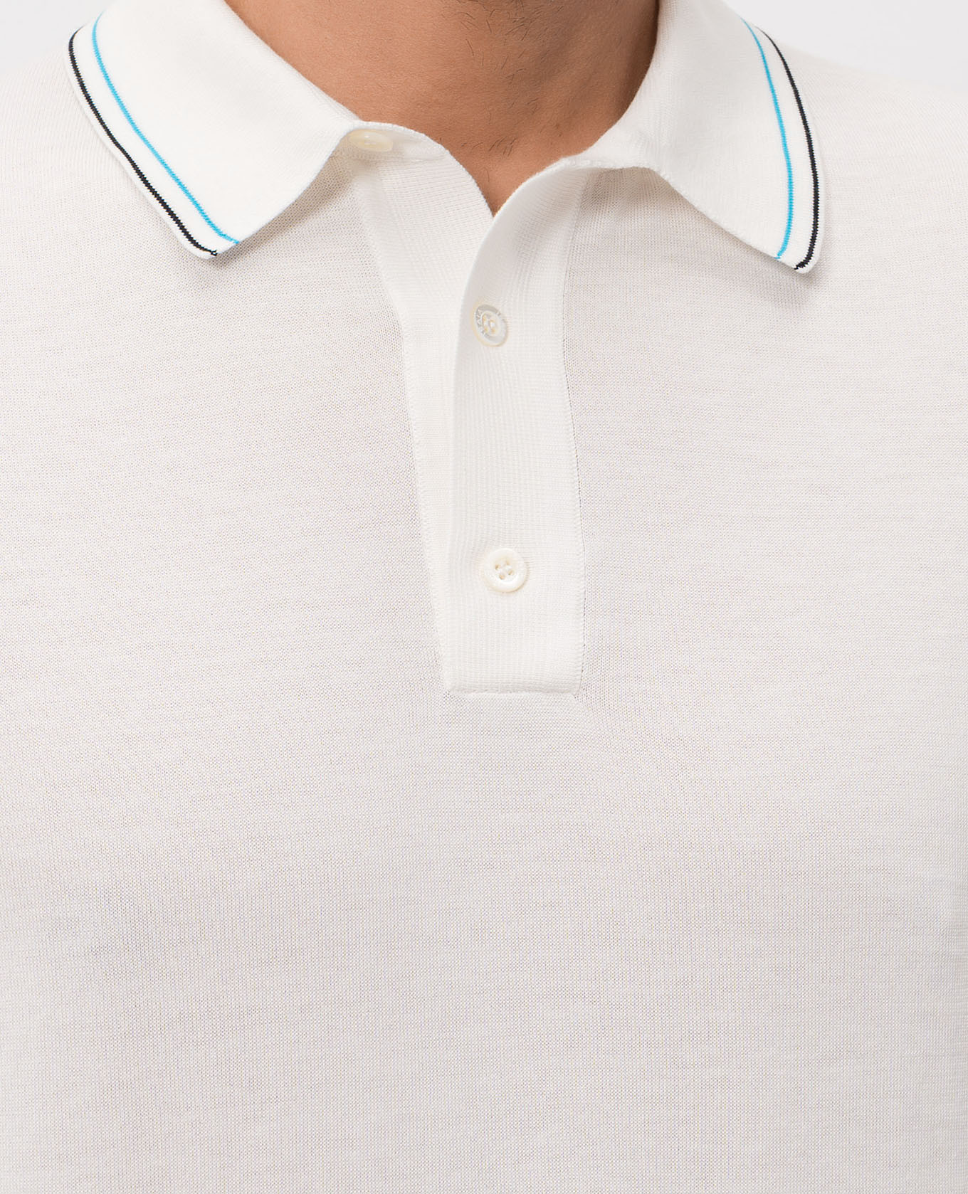 

White polo shirt with embroidered emblem ISAIA