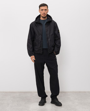 Stone Island Black jacket with logo patch L1S154100053S0069