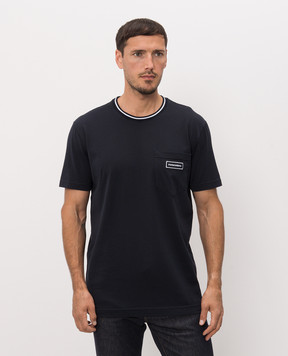 Dolce&Gabbana Blue t-shirt with logo patch G8RA2ZG7Q2P