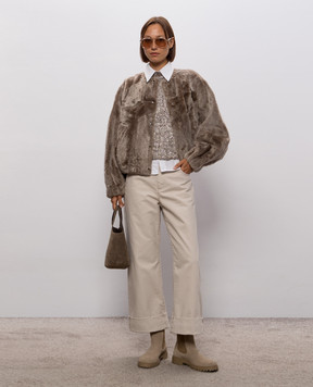 Brunello Cucinelli Beige jeans with lapels MD013P4114