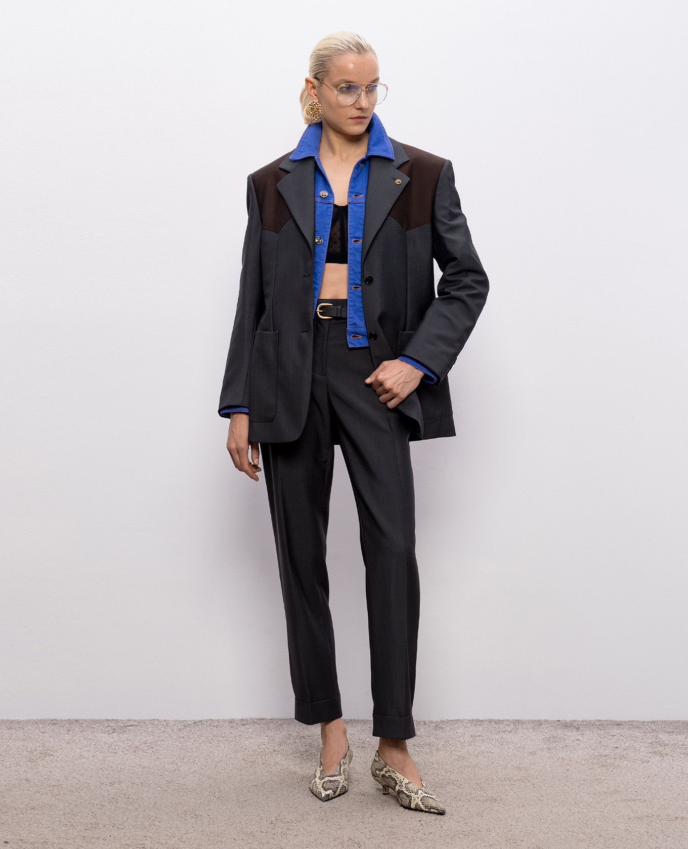 

Gray wool and mohair jacket Versace, Grey
