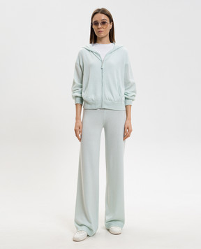 Allude Green wool and cashmere flared sweatpants 26217706