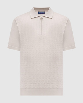 Stefano Ricci Beige wool, cashmere and silk polo shirt W505507P31W26150