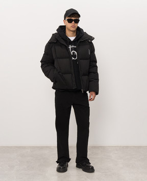 Off-White Black hoodie with contrast logo print 44MBB085F26F00F
