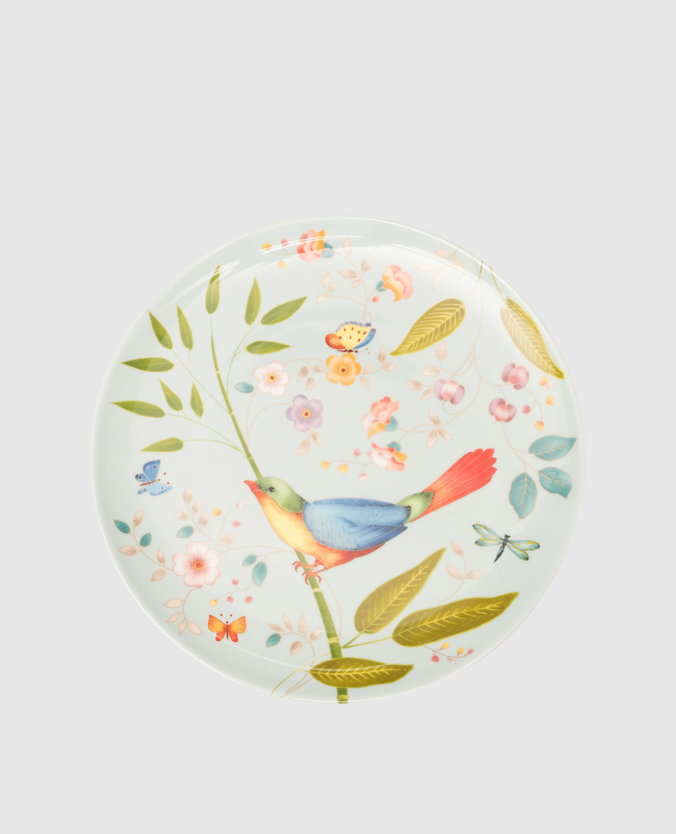 

Blue porcelain dessert plate Incanto di Primavera Geminiano Cozzi 1765, Light blue