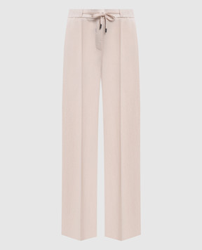 Peserico Beige wool and cashmere pants P0440504314