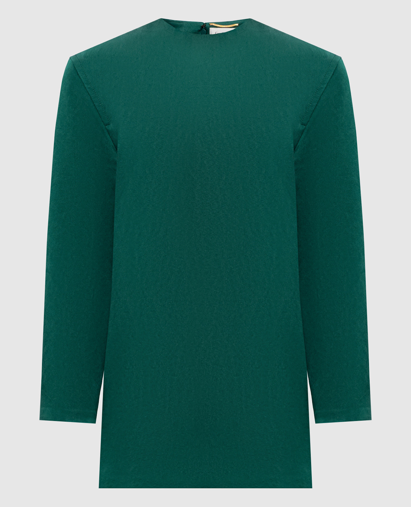 

Green silk mini dress with accent shoulders Saint Laurent