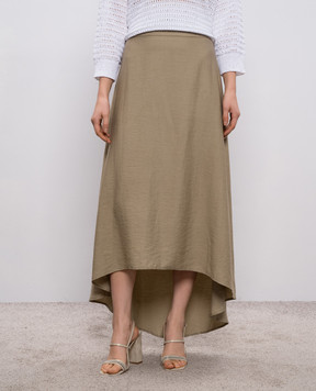 Peserico Khaki skirt with linen A0511805435