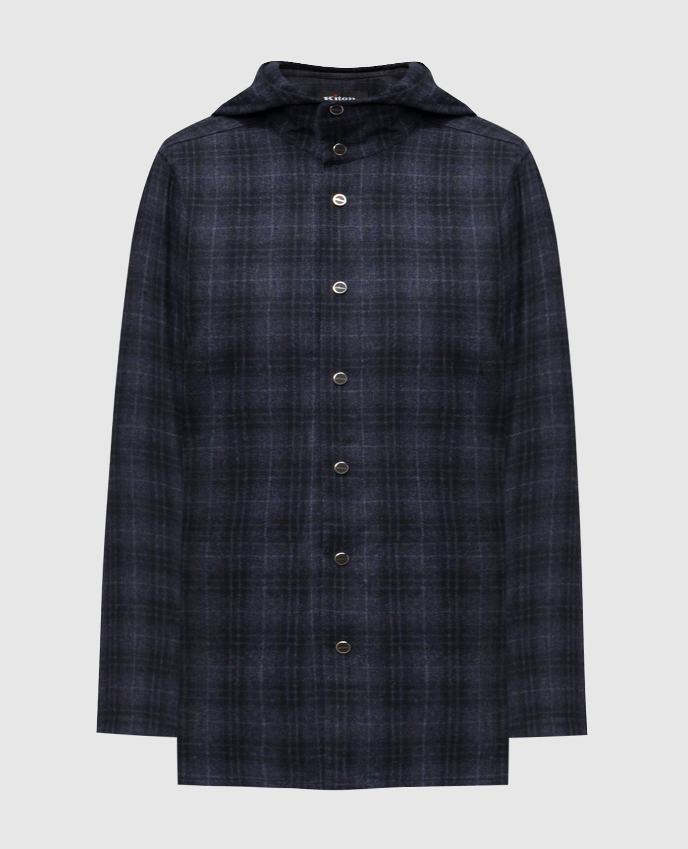 

Blue wool check shirt Kiton