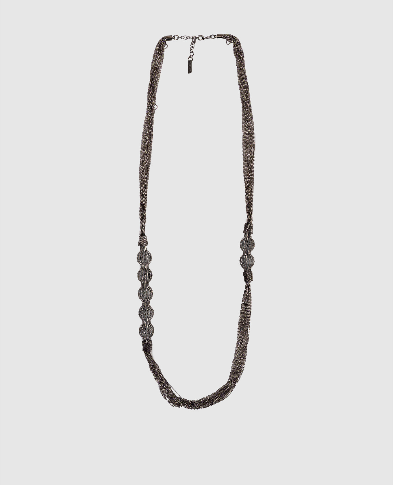 Gray necklace with spheres