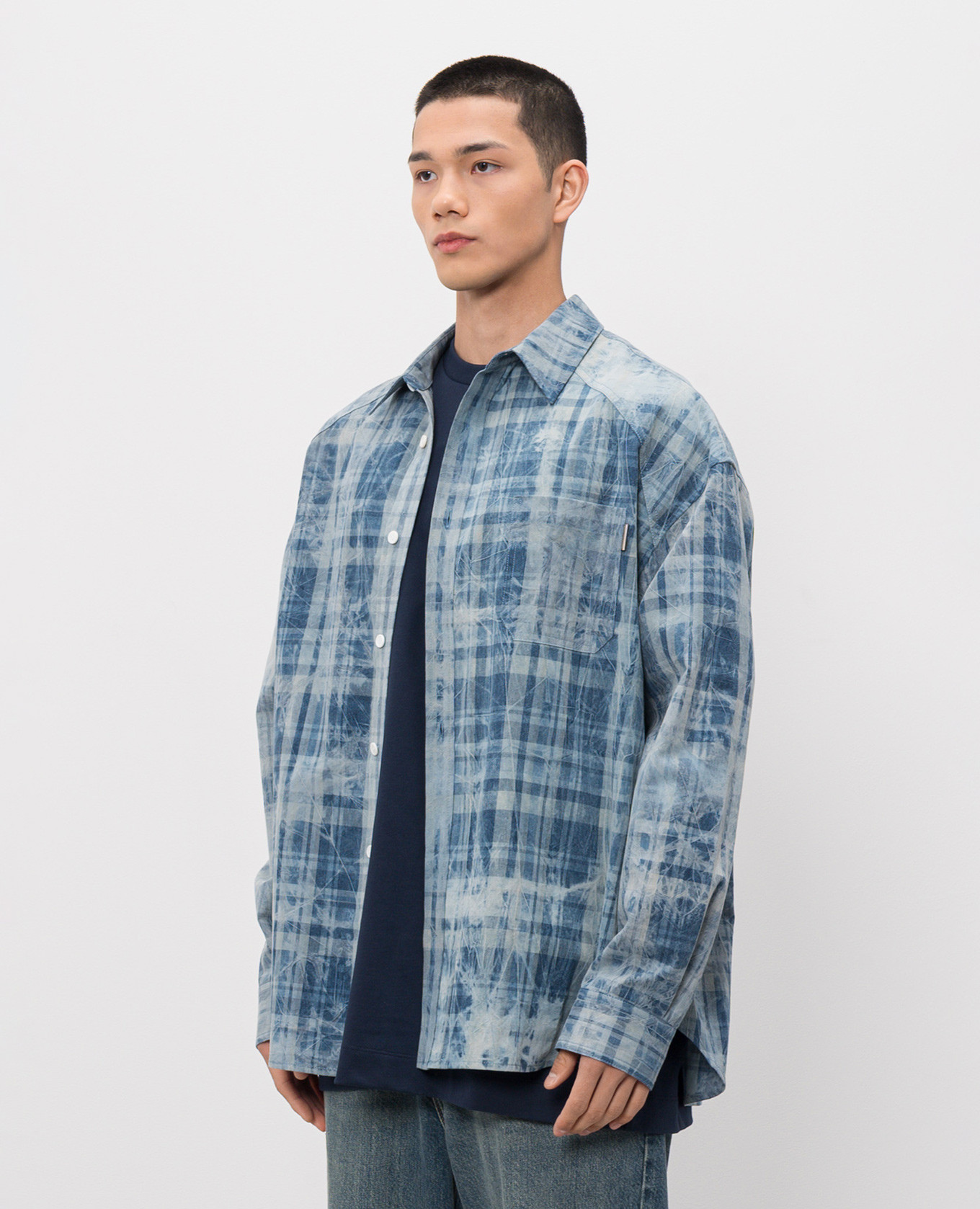 

Blue checkered shirt Juun.j, Light blue