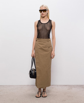 UMA WANG Black ribbed tank top UK7110