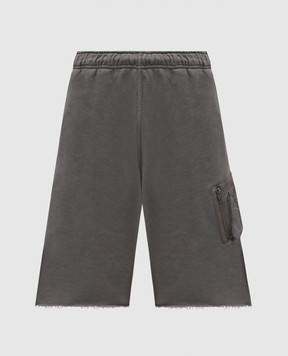Maison Margiela MM6 Grey shorts with logo patch SH0MU0026M25024