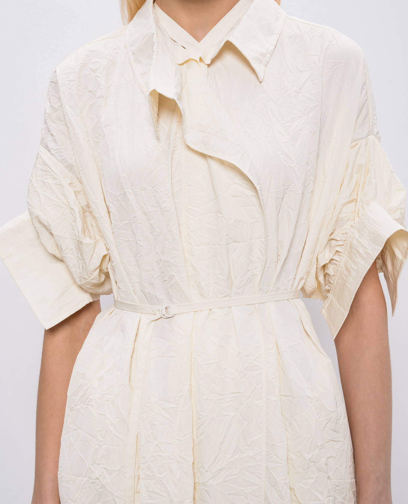 

Ivory shirt dress with a harvester effect Juun.j, Beige