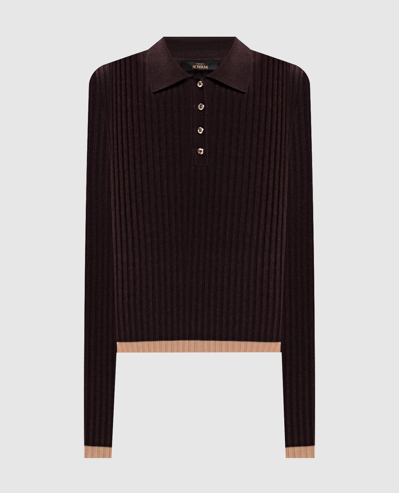 Brown polo with piping Twinset