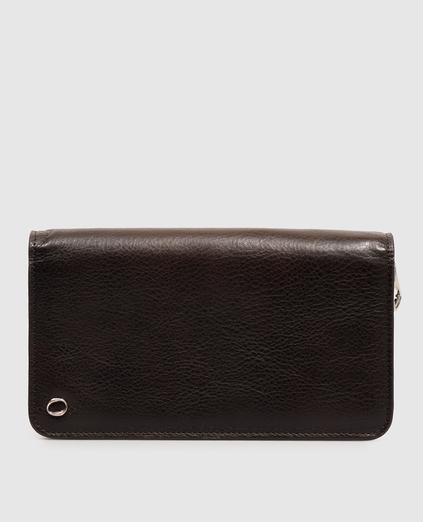 Brown leather wallet with monogram