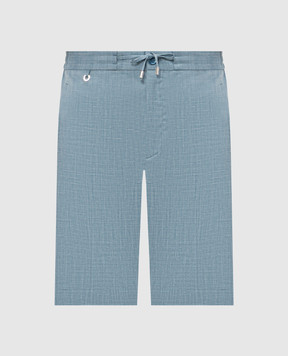 Stefano Ricci Blue shorts made of wool, silk and linen M1T6100331WKL07U