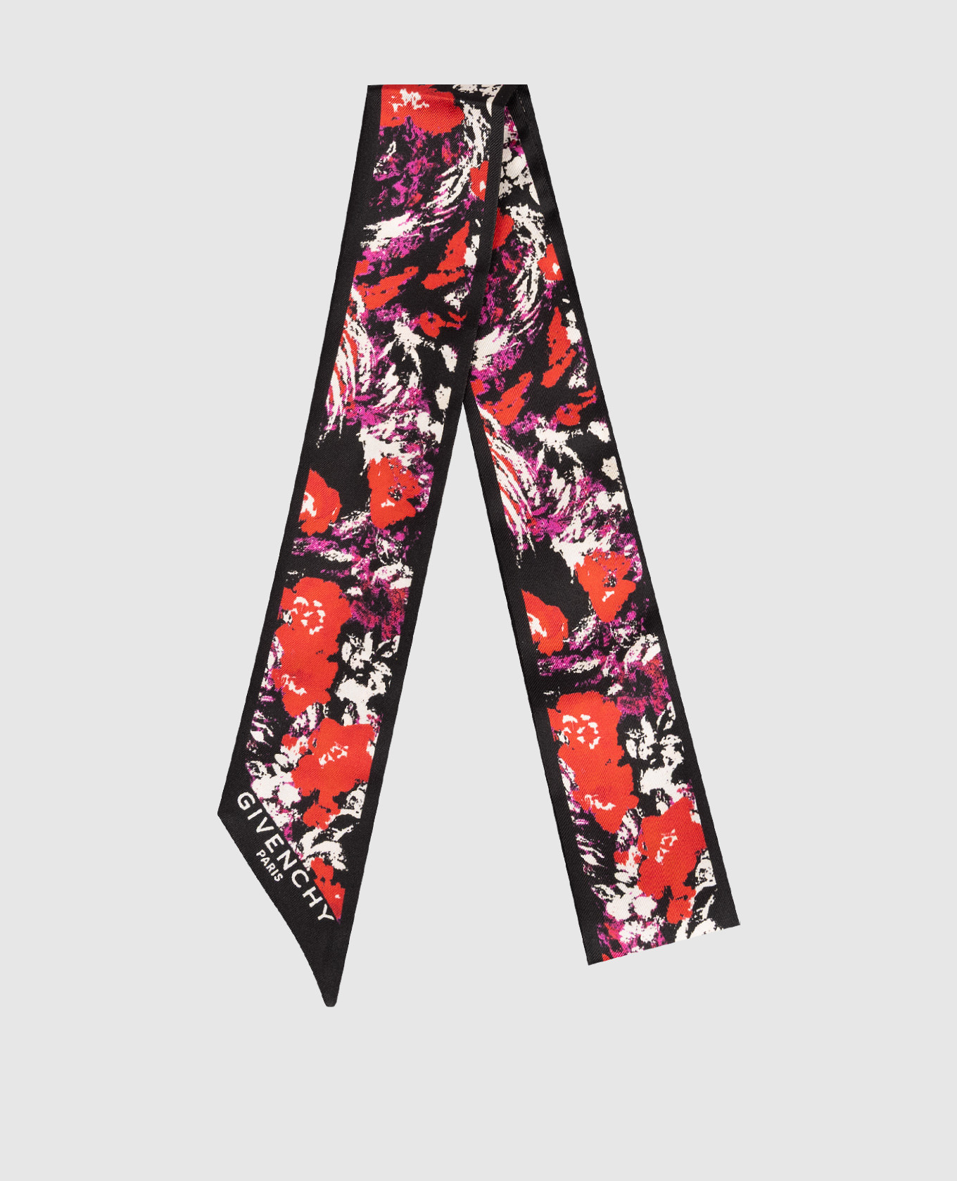 

Floral print silk twill ribbon Givenchy, White