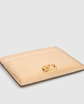 Valentino VLogo Signature Gold Leather Cardholder 9W2P0AJ7CHL