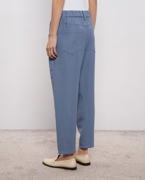 Brunello Cucinelli Blue linen pants MH126P9148