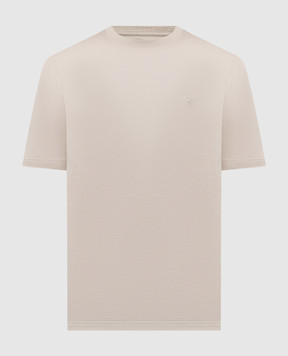 Castangia dal 1850 Beige T-shirt with monogram embroidery DMTSDM30S26