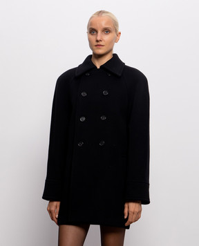Saint Laurent Black double-breasted wool pallo 866248Y060R