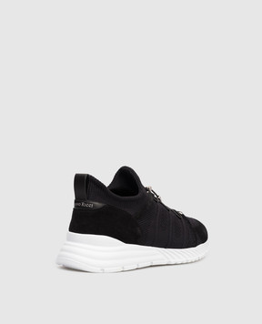 Stefano Ricci Black combination sneakers with monogram logo UV689G6626SDPWYT