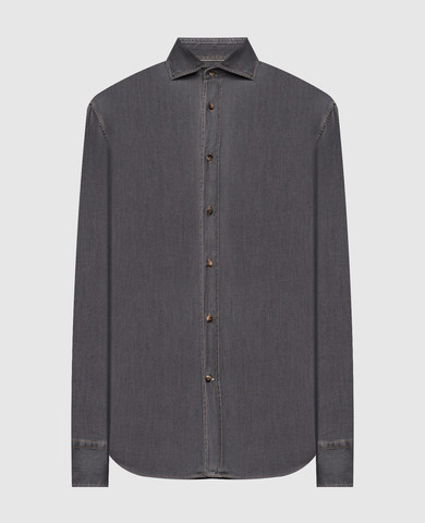 Brunello cucinelli トップス　ダークグレー Brunello Cucinelli - Gray shirt with silk MH8366686 - shop with