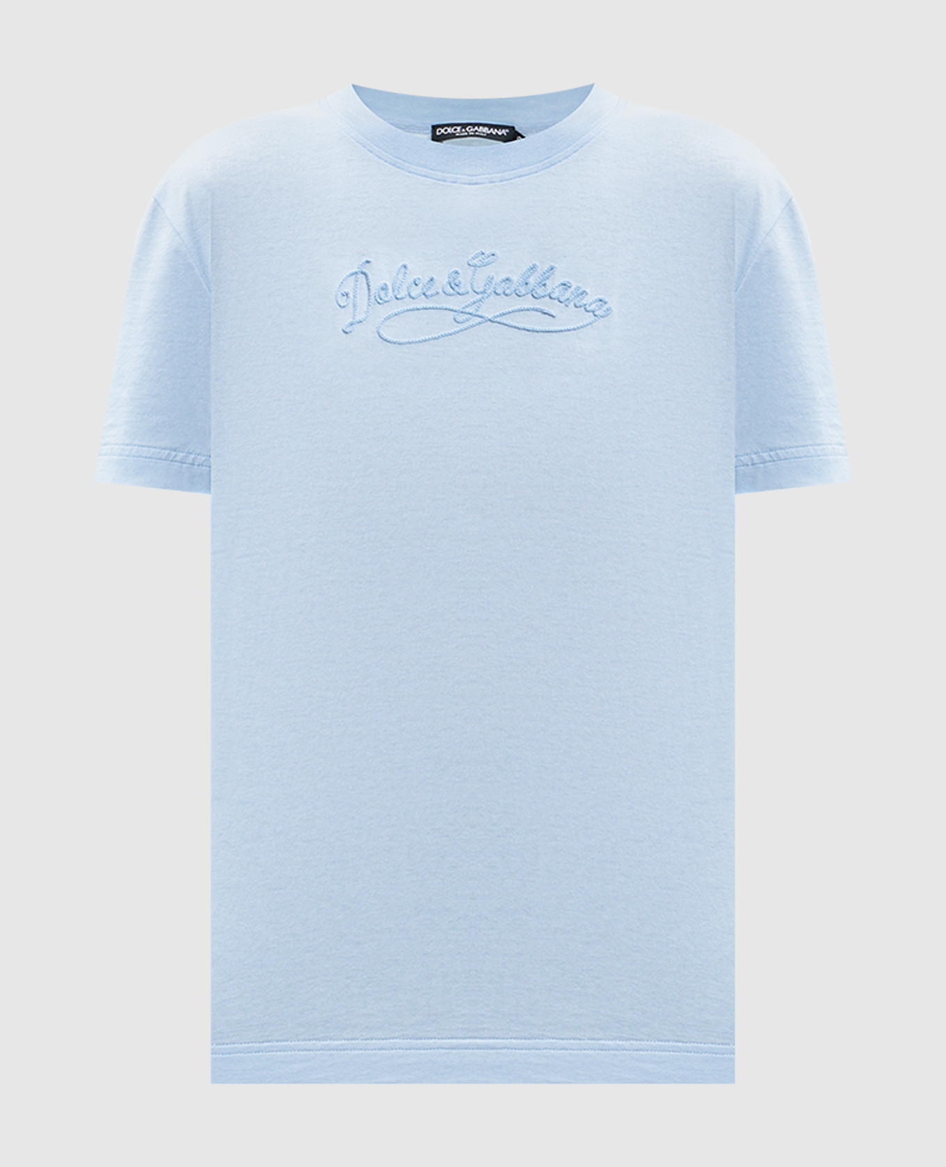 

Blue T-shirt with embroidered logo Dolce&Gabbana, Light blue