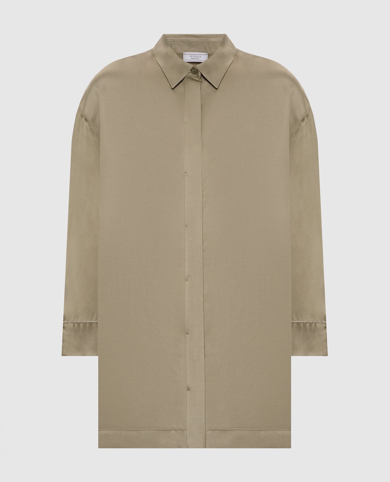 Khaki blouse with monil chain