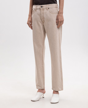 Khaite Beige Callum jeans with logo patch 1166926068