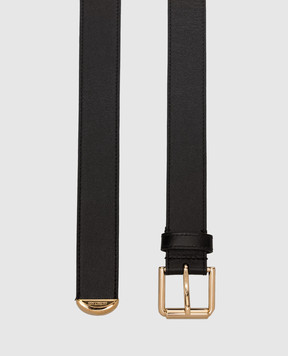 Givenchy Voyou black leather belt with logo engraving BB408HB2AE