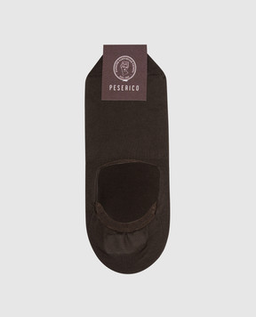 Peserico Brown socks with footprints and logo R74028C0CC807