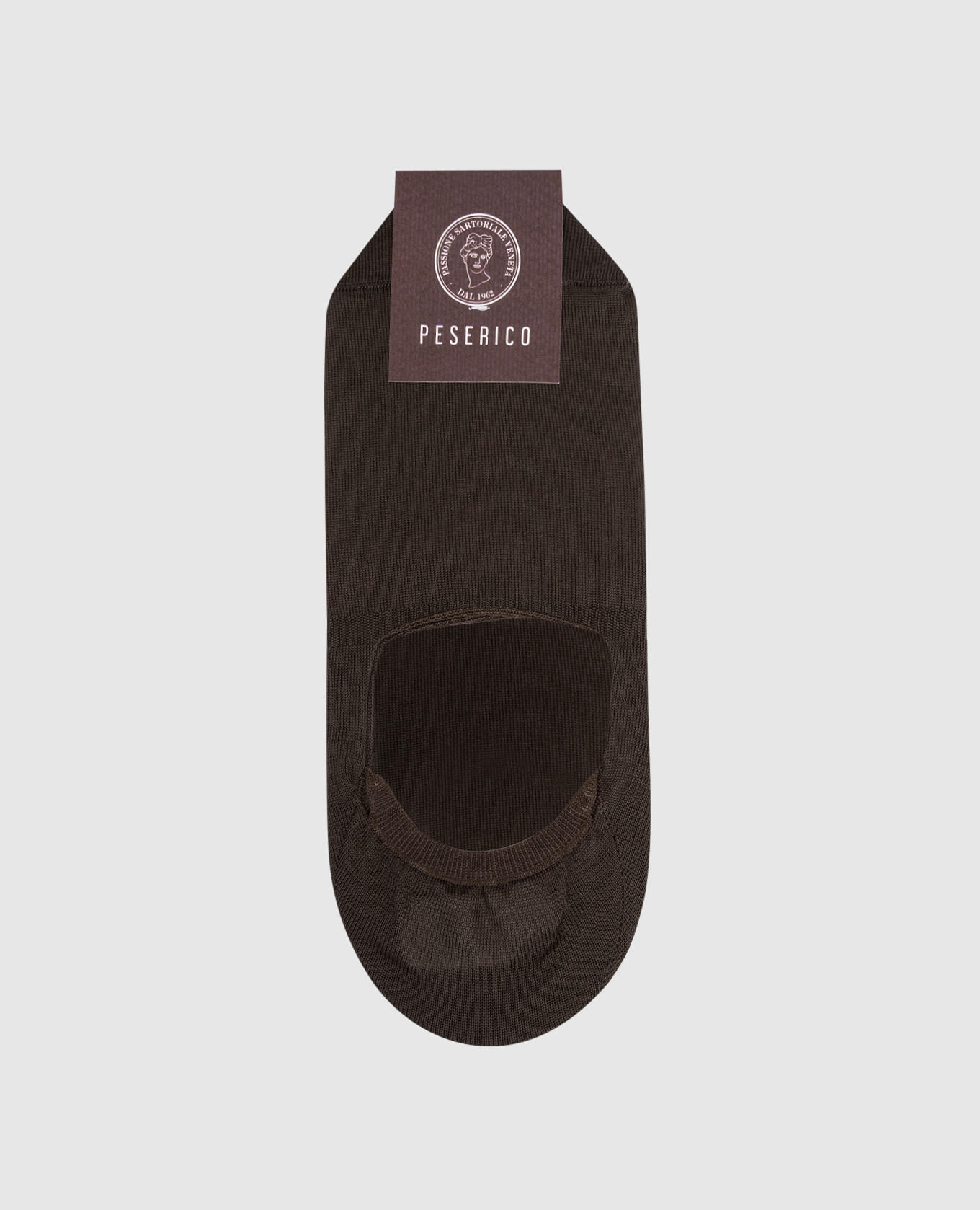 

Brown socks with footprints and logo Peserico